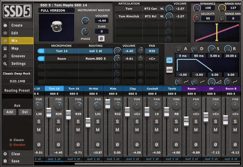 Mix Console interface